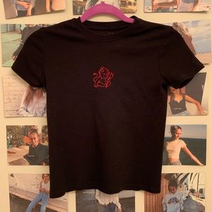 Black Devil Embroidered Tee